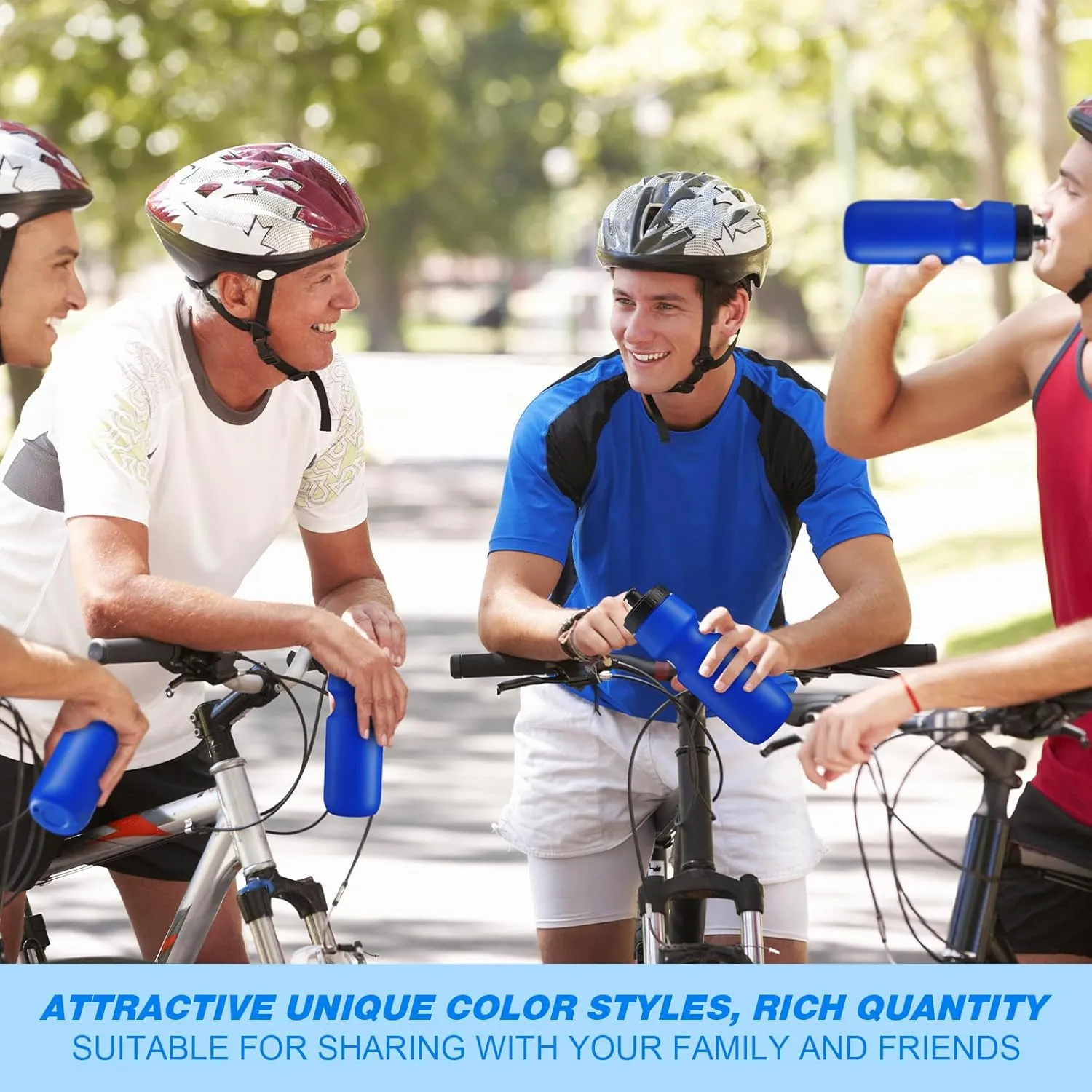 Nitial 24 Pcs Sports Water Bottles Bulk 22 oz Squeeze Reusable Sports Water Bottles Blank Plastic Water Bottles with Pull Top Cap for Adults Sports Fitness Bike, Dishwasher Safe