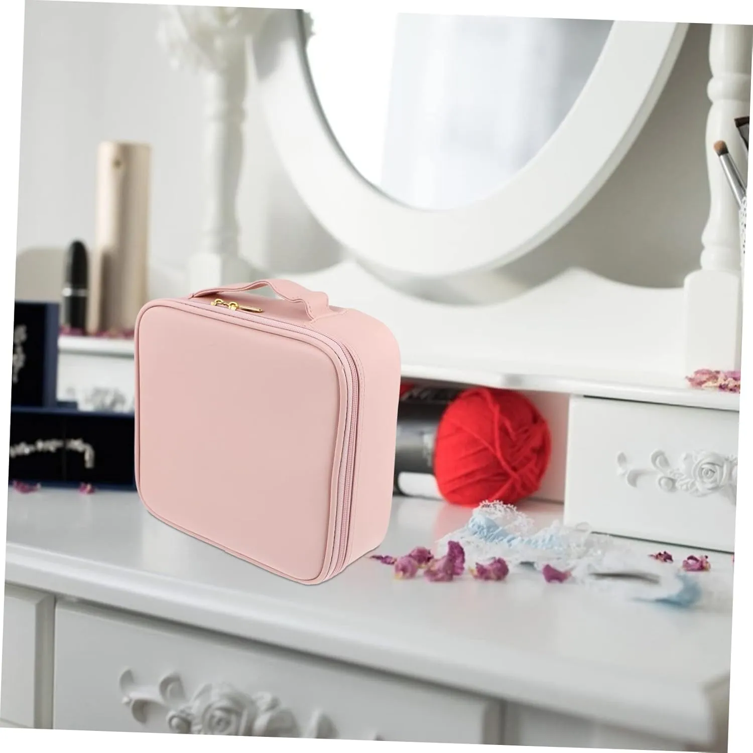 NOLITOY Makeup Box Brush Holder Handheld Storage Bag Large Capacity Cosmetic Organizer for Travel