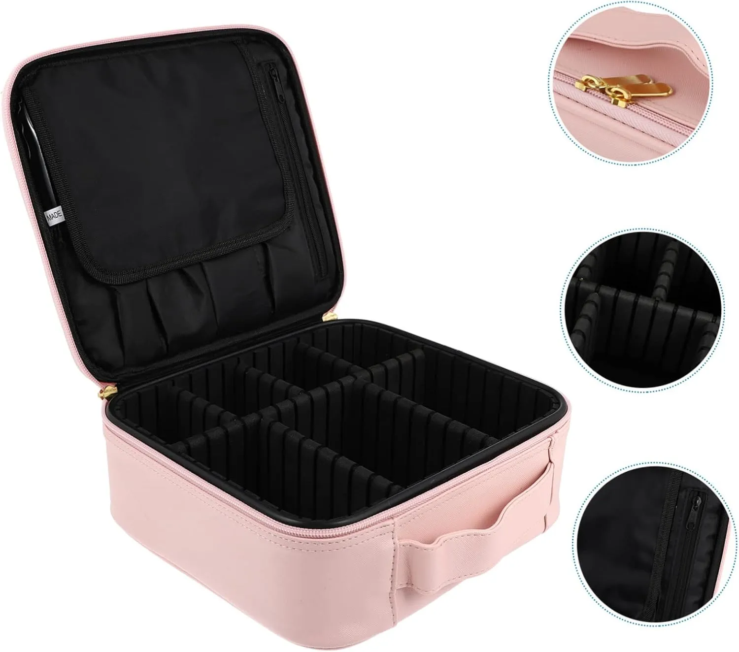 NOLITOY Makeup Box Brush Holder Handheld Storage Bag Large Capacity Cosmetic Organizer for Travel