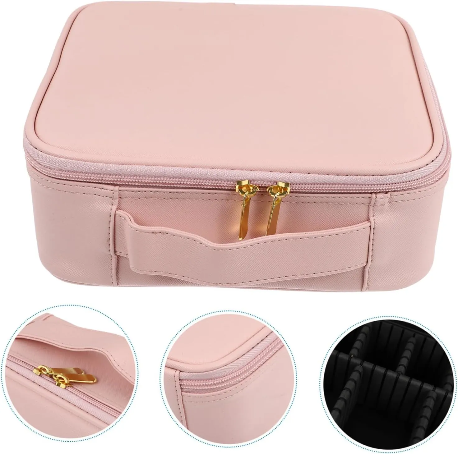 NOLITOY Makeup Box Brush Holder Handheld Storage Bag Large Capacity Cosmetic Organizer for Travel