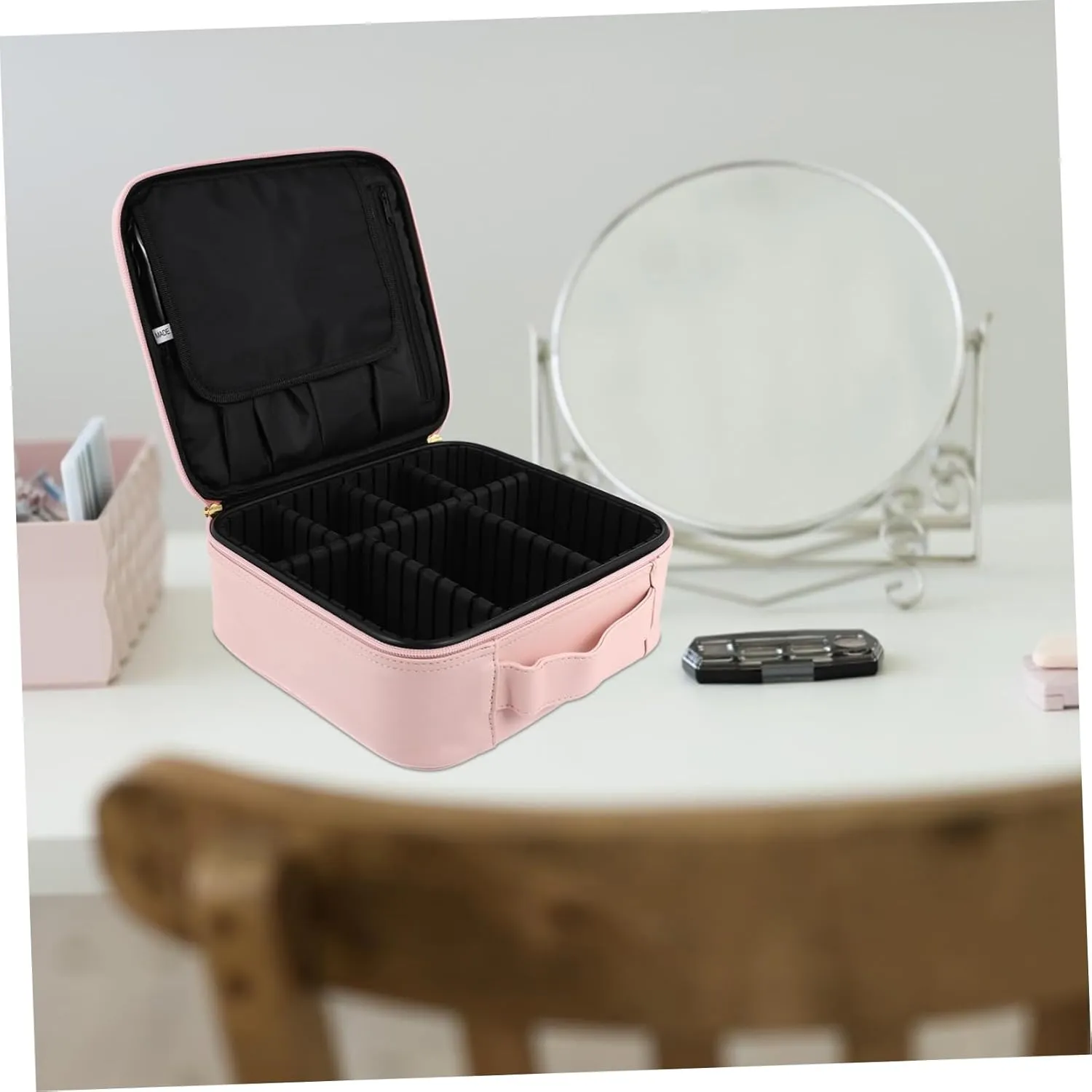 NOLITOY Makeup Box Brush Holder Handheld Storage Bag Large Capacity Cosmetic Organizer for Travel