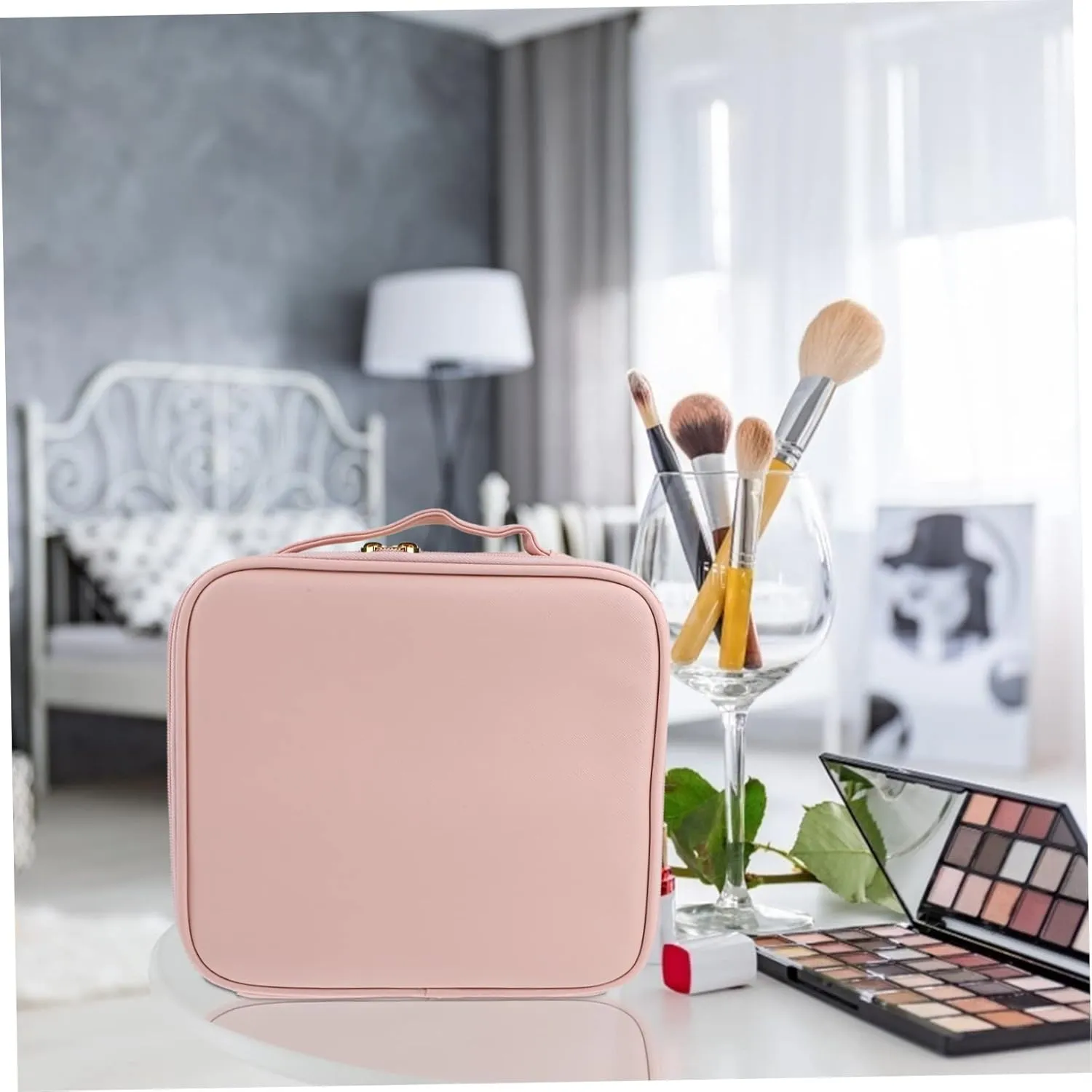 NOLITOY Makeup Box Brush Holder Handheld Storage Bag Large Capacity Cosmetic Organizer for Travel
