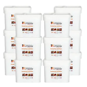 Numanna Dozen Family Pack with Meat Bucket 1,752 Servings Made In USA 25  Year Shelf Life 31,741 Calories Per Bucket Easy to Prepare Emergency Survival Family Food Kit Long Term Meal & Food Supplies