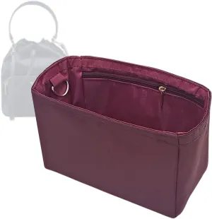 Nylon Purse Organizer for Prada Duet Bucket Inserts with a Zipper Closer Waterproof Bag in Bag Shapers
