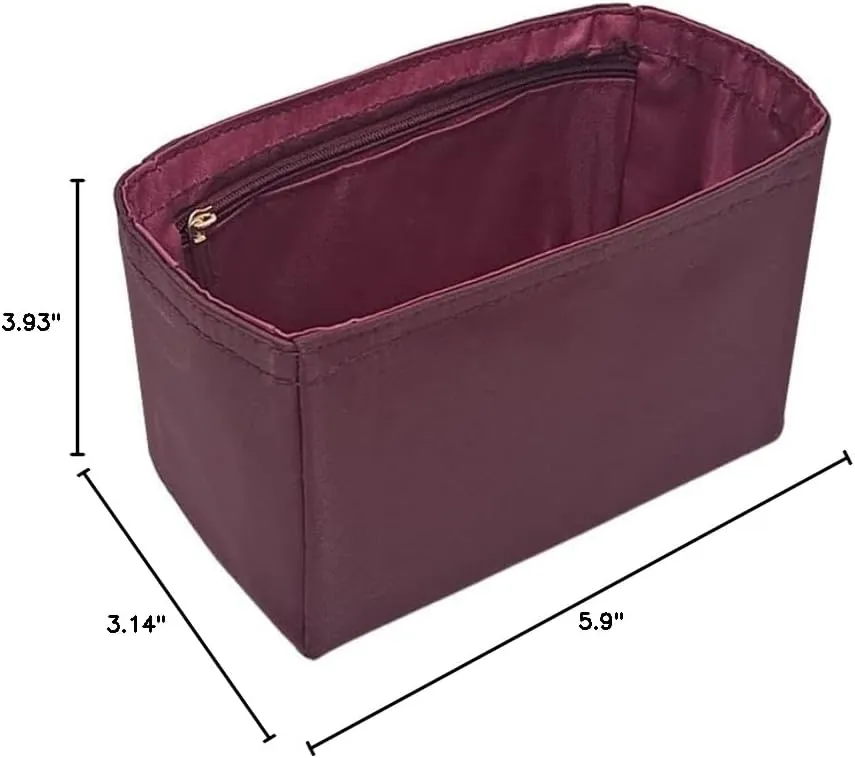 Nylon Purse Organizer for Prada Duet Bucket Inserts with a Zipper Closer Waterproof Bag in Bag Shapers