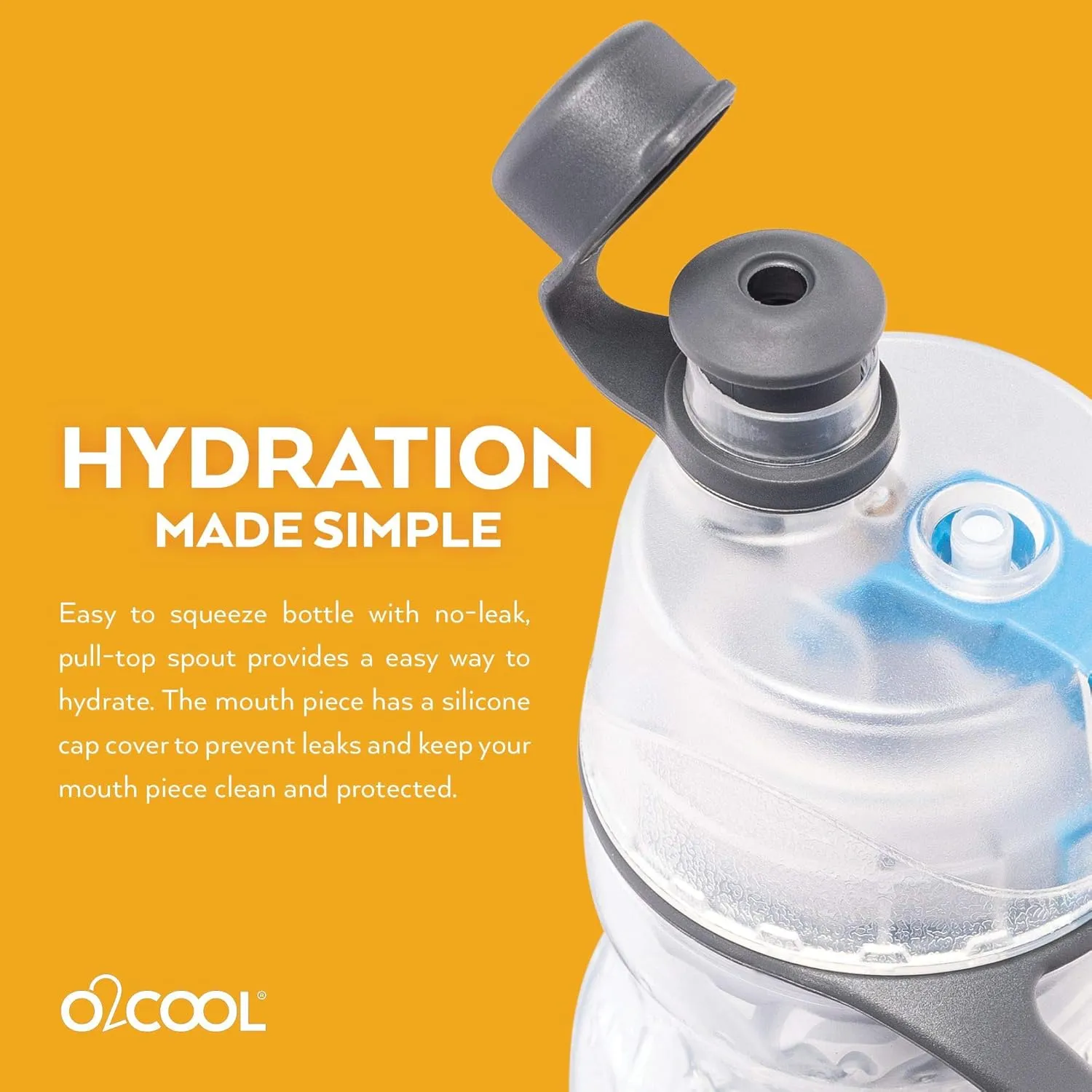 O2COOL Mist 'N Sip Misting Water Bottle 2-in-1 Mist And Sip Function With No Leak Pull Top Spout Reusable Sports Water Bottle - 20 oz (Basketball)