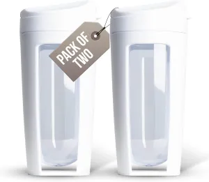 Odor-Free Fitness Bottle Flip Lid – Leakproof, Eco-Friendly, Easy Clean, Multi-Use Hydration Bottle – White, Chrome Rose Gold, Pink, Purple, Beige (White, Pack of 2)