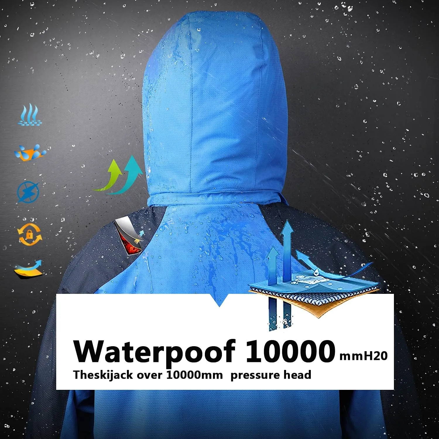 OHSNMAKSL Boy's Waterproof Ski Jacket Warm Winter Snow Coat Kids Fleece Snowboarding Jackets Thick Hooded Windproof Coats