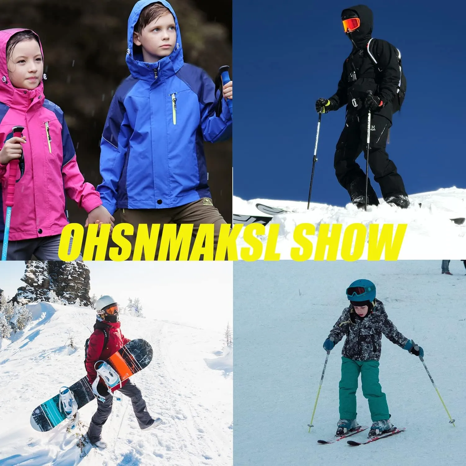 OHSNMAKSL Boy's Waterproof Ski Jacket Warm Winter Snow Coat Kids Fleece Snowboarding Jackets Thick Hooded Windproof Coats