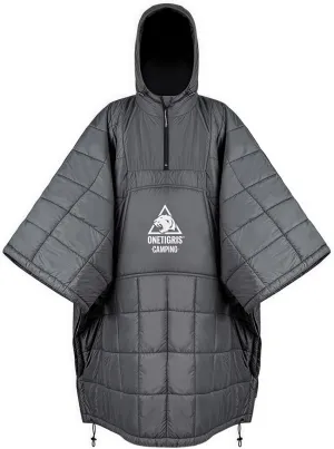 OneTigris Camping Blanket Honcho Poncho with 3M Thinsulate Insulation,Wearable Sleeping Bag Poncho for Camping Large Ultralight Water-Resisitant Warm Wearable Blanket for Outdoor Camping,Hiking