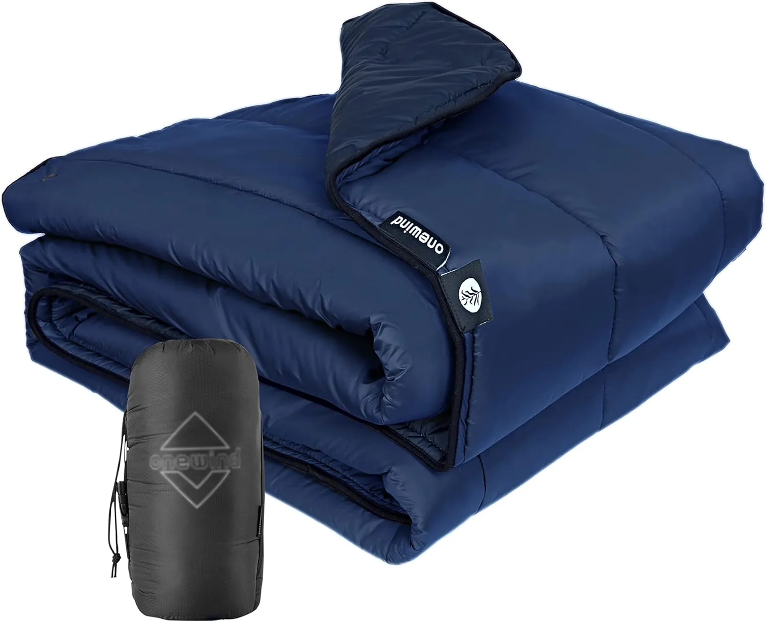 onewind Camping Blanket, Recycled Nylon Fabric Dupont Sorona Fillings, Warm, Puffy, Breathable, Windproof, Packable, Lightweight Camping Quilt for Outdoor Hiking Backpacking Travel Beach