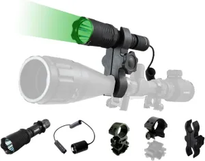 ORION H30-G Green Predator Premium 273 Yards Rechargeable Hog Hunting Light with Scope Mount, Rail Mount, Barrel Mount, Remote Pressure Switch & Charger Kit