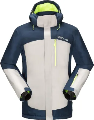 Orolay Men's Mountain Waterproof Ski Jacket Windproof Rain Jacket Winter Warm Snow Coat