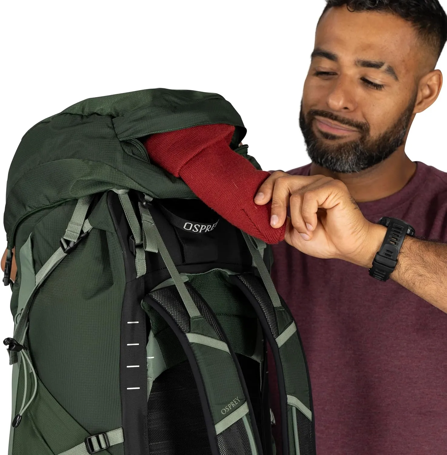 Osprey Talon 44L Men's Lightweight Hiking Backpack with Hipbelt, Green Canopy/Pine Leaf, L/XL