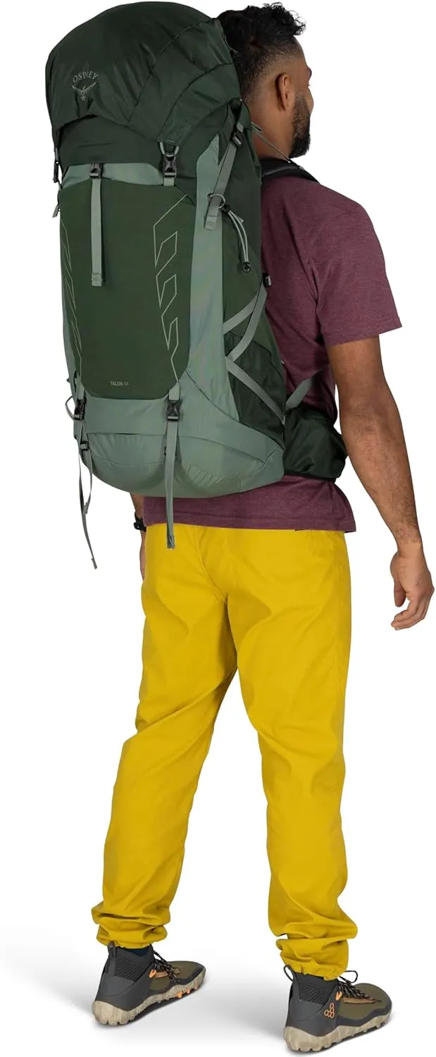 Osprey Talon 44L Men's Lightweight Hiking Backpack with Hipbelt, Green Canopy/Pine Leaf, L/XL