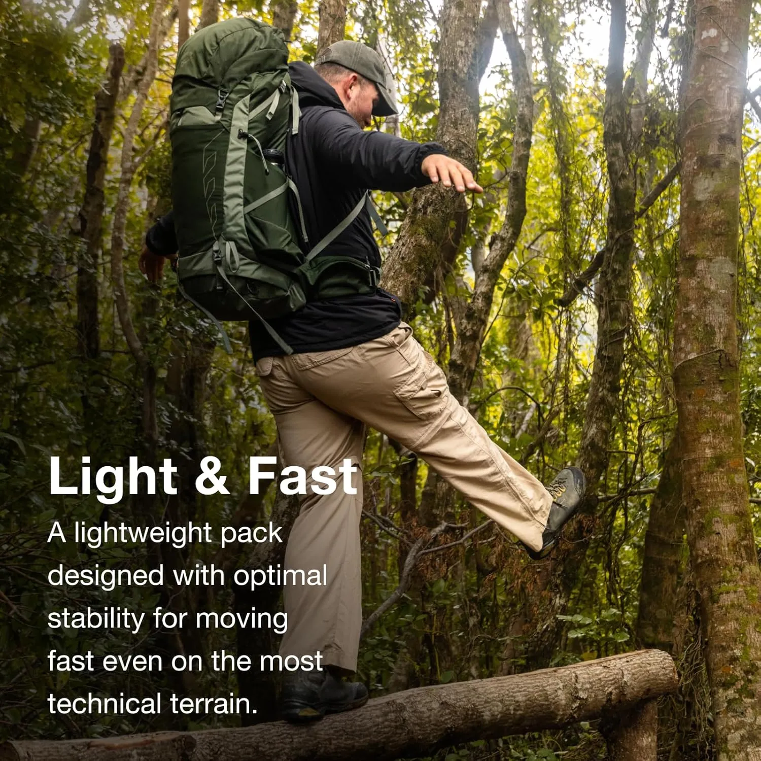 Osprey Talon 44L Men's Lightweight Hiking Backpack with Hipbelt, Green Canopy/Pine Leaf, L/XL