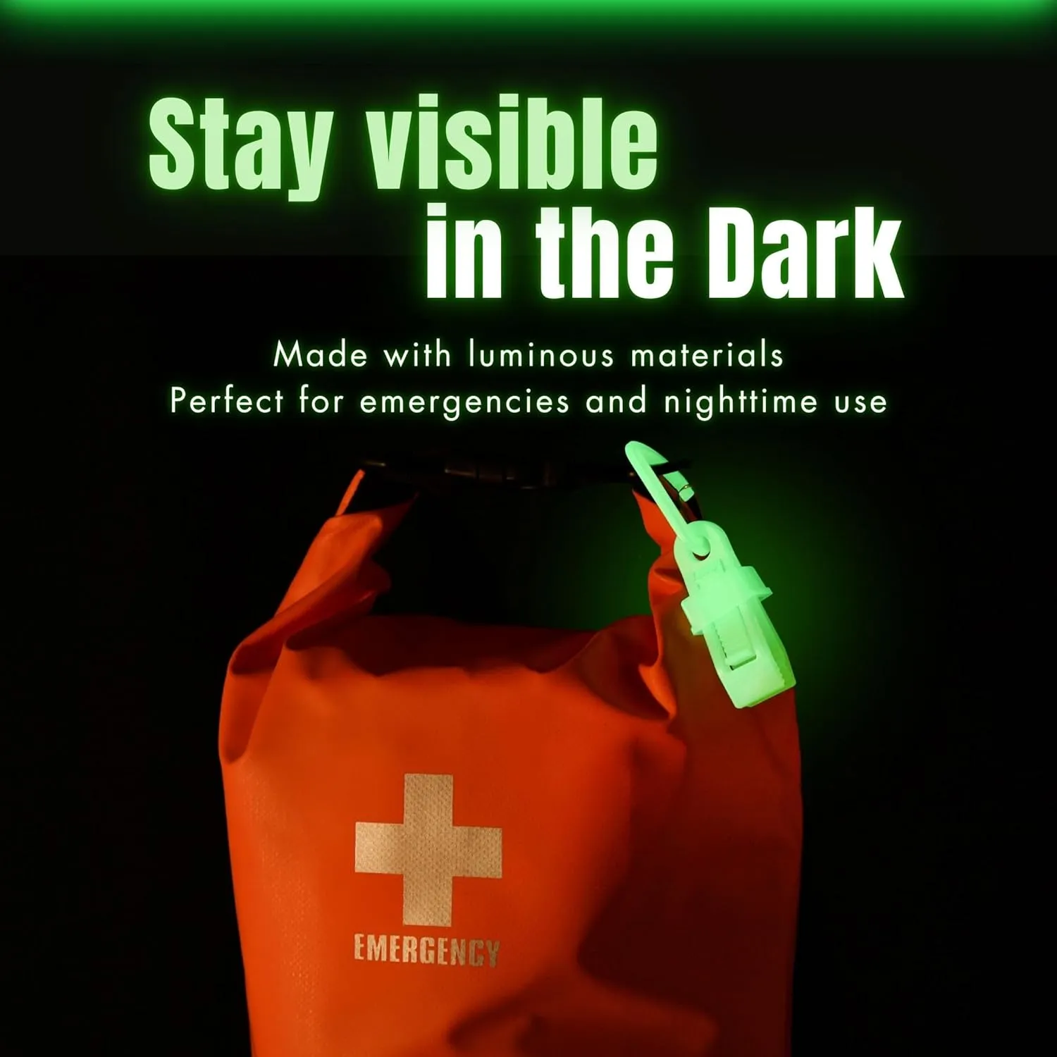 OUROBOROS Luminous Clip Glow in The Dark, Heavy Duty Clips, Tarp Clips, for Camping, Hiking