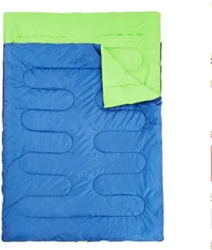 Outdoor Double Sleeping Bag Splicable Envelope Spring and Autumn Camping Hiking Portable Cotton Sleeping Bags 2.2m*1.45m