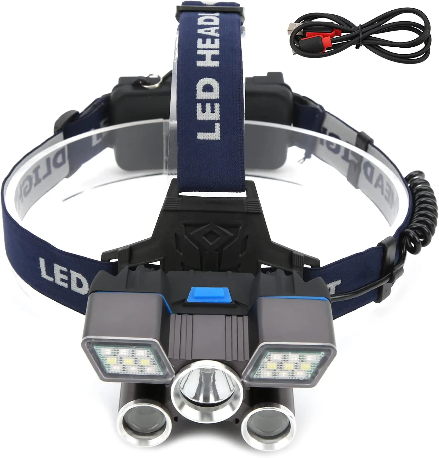 Outdoor LED lamp USB Rechargeable Adjustable Band Flashlight Strong Illumination for Camping Hiking Hunting Night Fishing Emergency Green