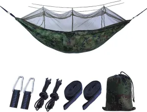 Outdoor Mosquito Net with Net Nylon Parachute Camping Hammock Ultralight Single Hammock for Hiking Backpacking Travel Beach Adventure (C)