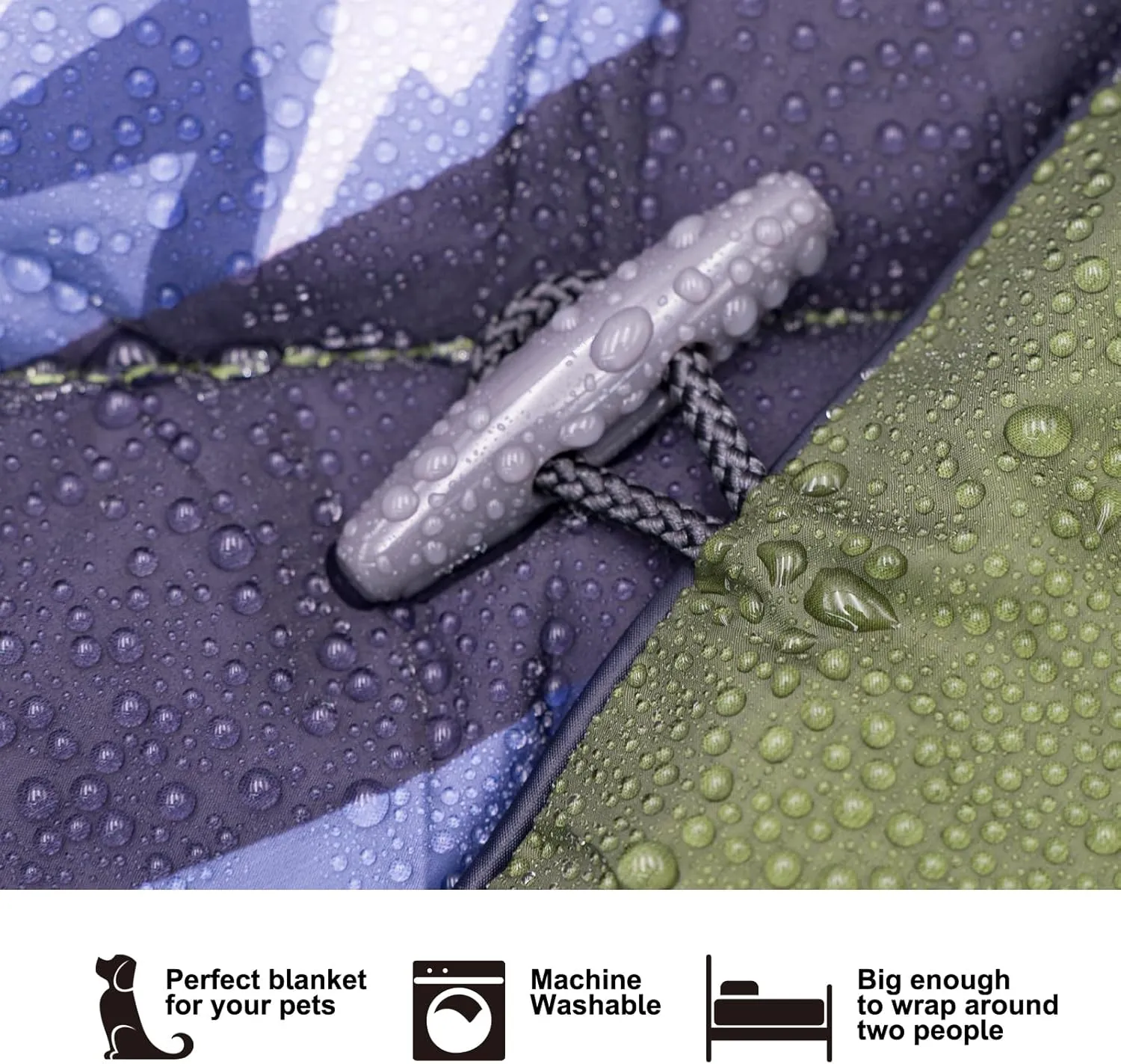 Outdoor Puffy Camping Blanket, Lightweight Windproof Warm Stadium Blanket, Packable Travel Camping Quilt for Cold Weather, Hiking, Backpacking, Sleeping, Hammock, Adventure 78"x 56"