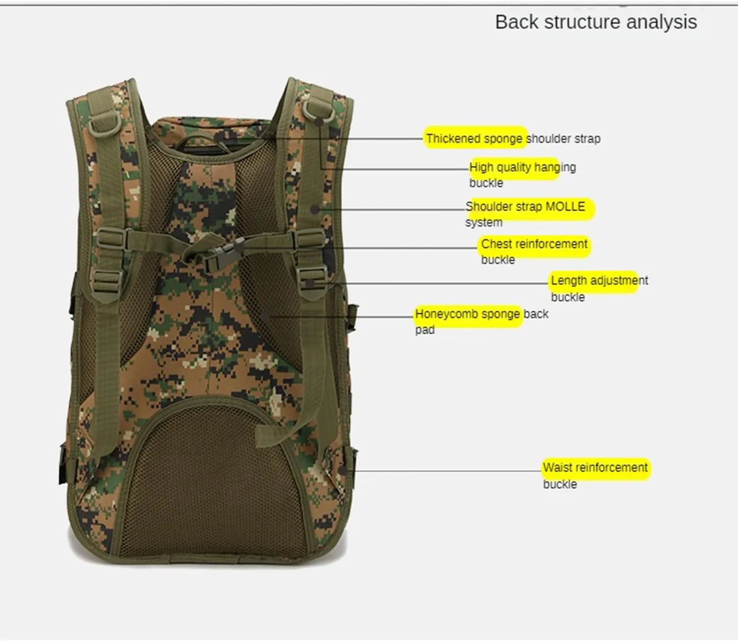 Outdoor Shoulder Tactical Bag Waterproof Mountaineering Bag Hiking Camo Backpack,ACU