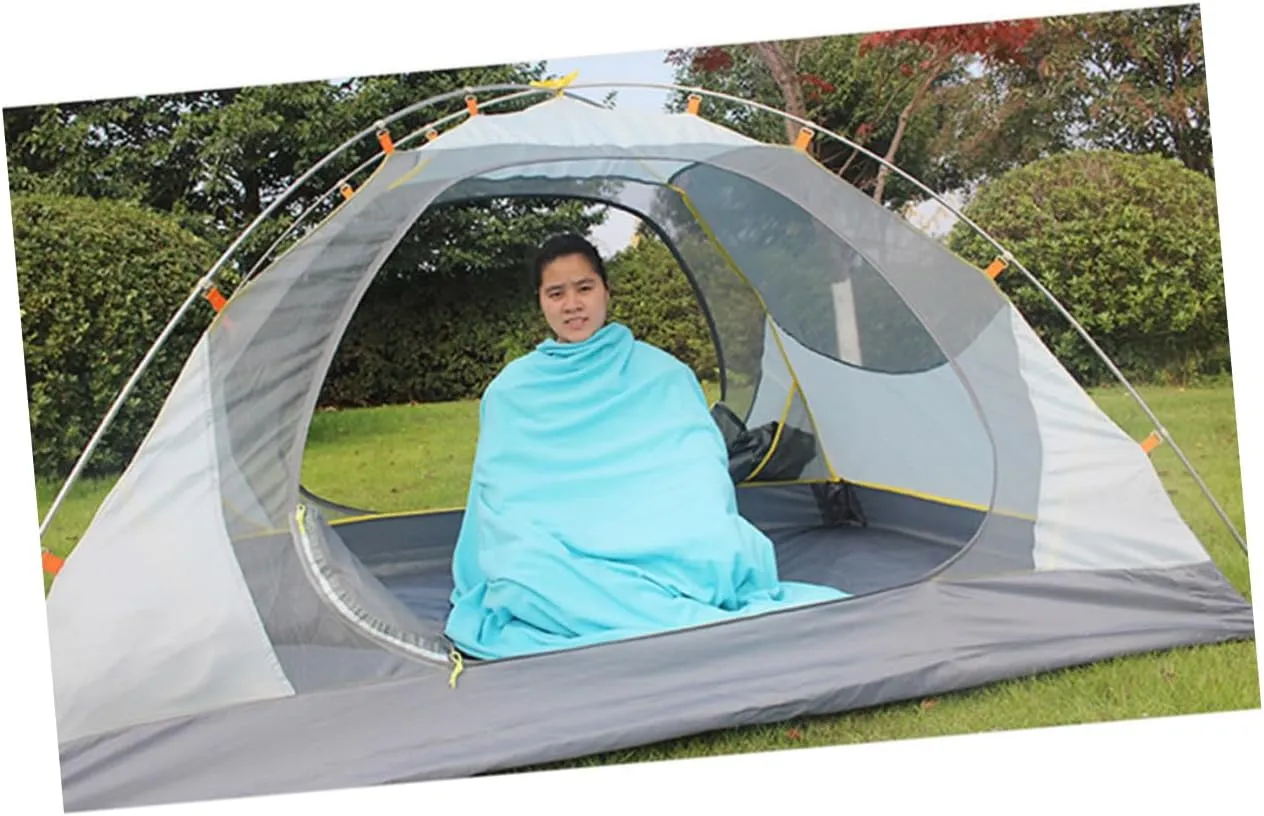 Outdoor Sleeping Bags for Adults Fleece Winter Camping Cool Weather Blue