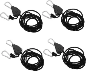 Outdoor Tent Rope Clip and Pulley Windproof Heavy Duty Adjustable Rope Tensioner for Camping Canopy Shelter