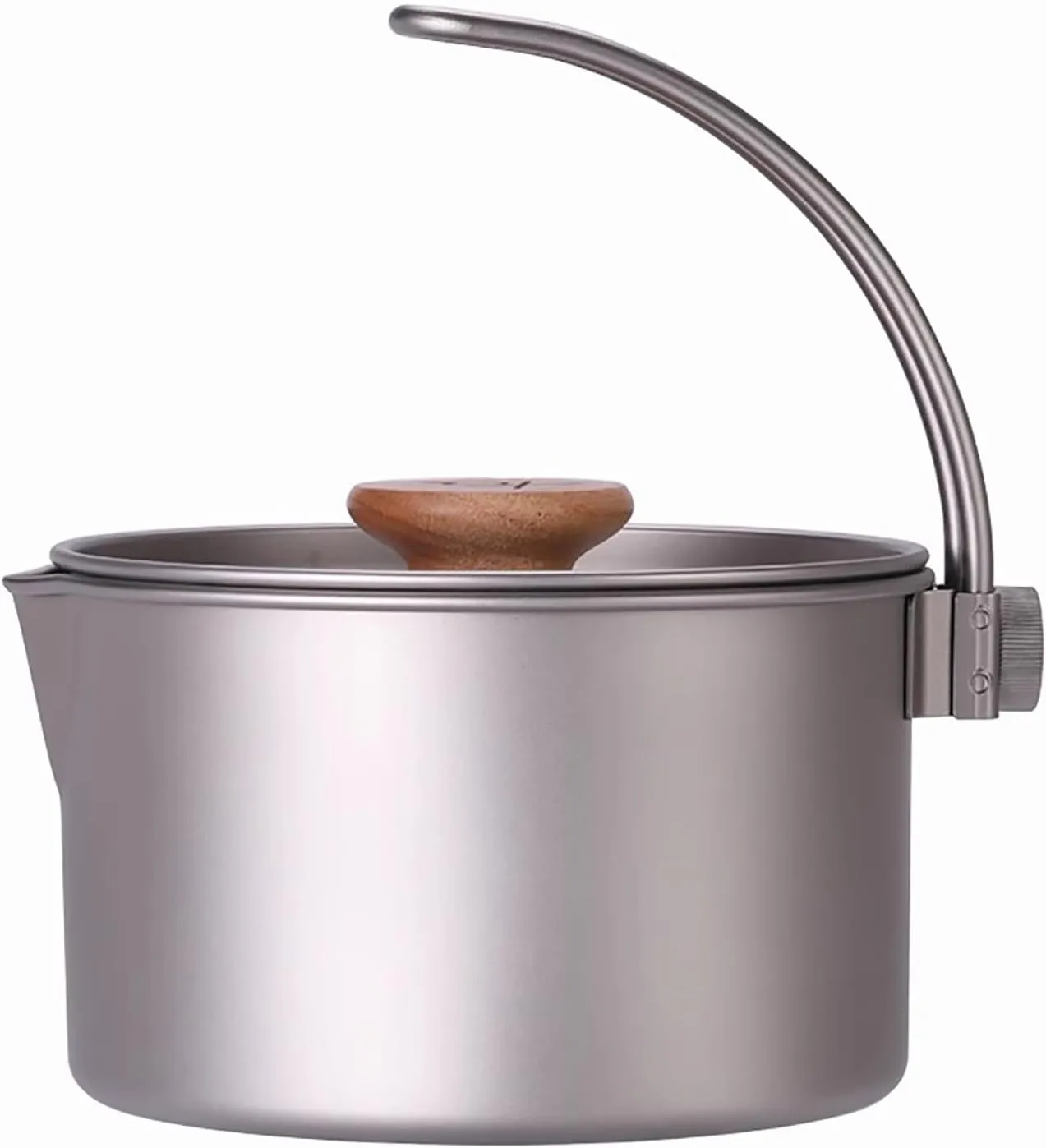 Outdoor Titanium Pot, Ultralight Camping Hanging Cookware, with Lid Folding Handle, for Hiking Picnic Camping Supplies