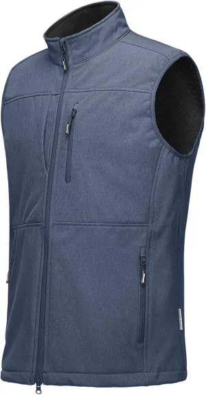 Outdoor Ventures Men's Running Vest Outerwear, Lightweight Windproof Fleece-Lined Softshell Sleeveless Jacket for Golf