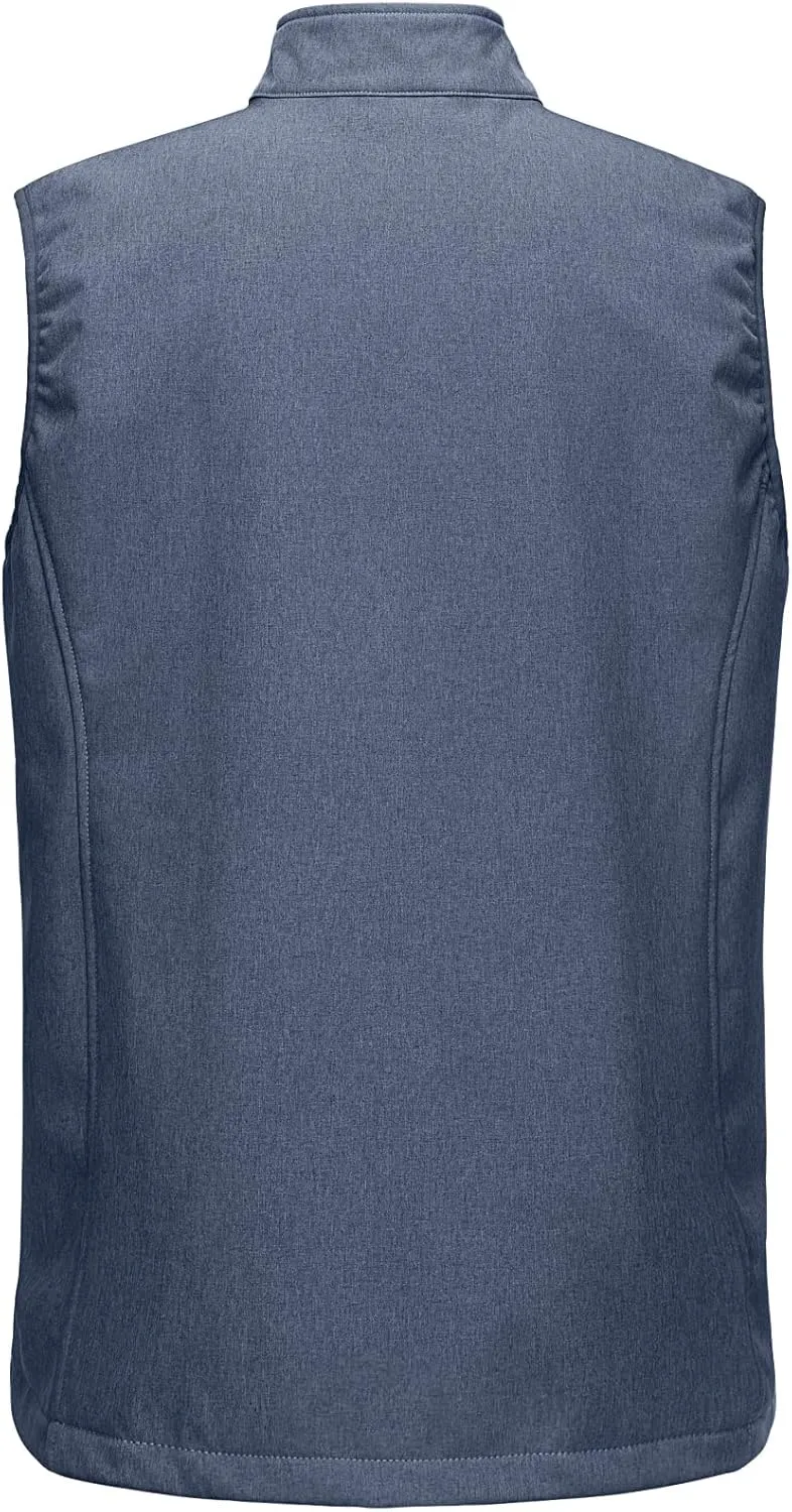 Outdoor Ventures Men's Running Vest Outerwear, Lightweight Windproof Fleece-Lined Softshell Sleeveless Jacket for Golf