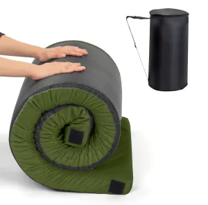 Outvita Sleeping Pad, Portable Camping Mat, CertiPUR-US Memory Foam Camping Mattress, Roll Up Floor Bed for Tent, Cot, Truck, Car, Outdoor Travel w/Portable Bag (3" with Pillow / 2.5" Without Pillow)