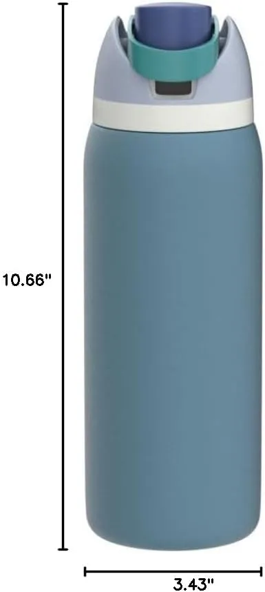 Owala FreeSip Insulated Stainless Steel Water Bottle with Straw, BPA-Free Sports Water Bottle, Great for Travel, 32 Oz, Denim