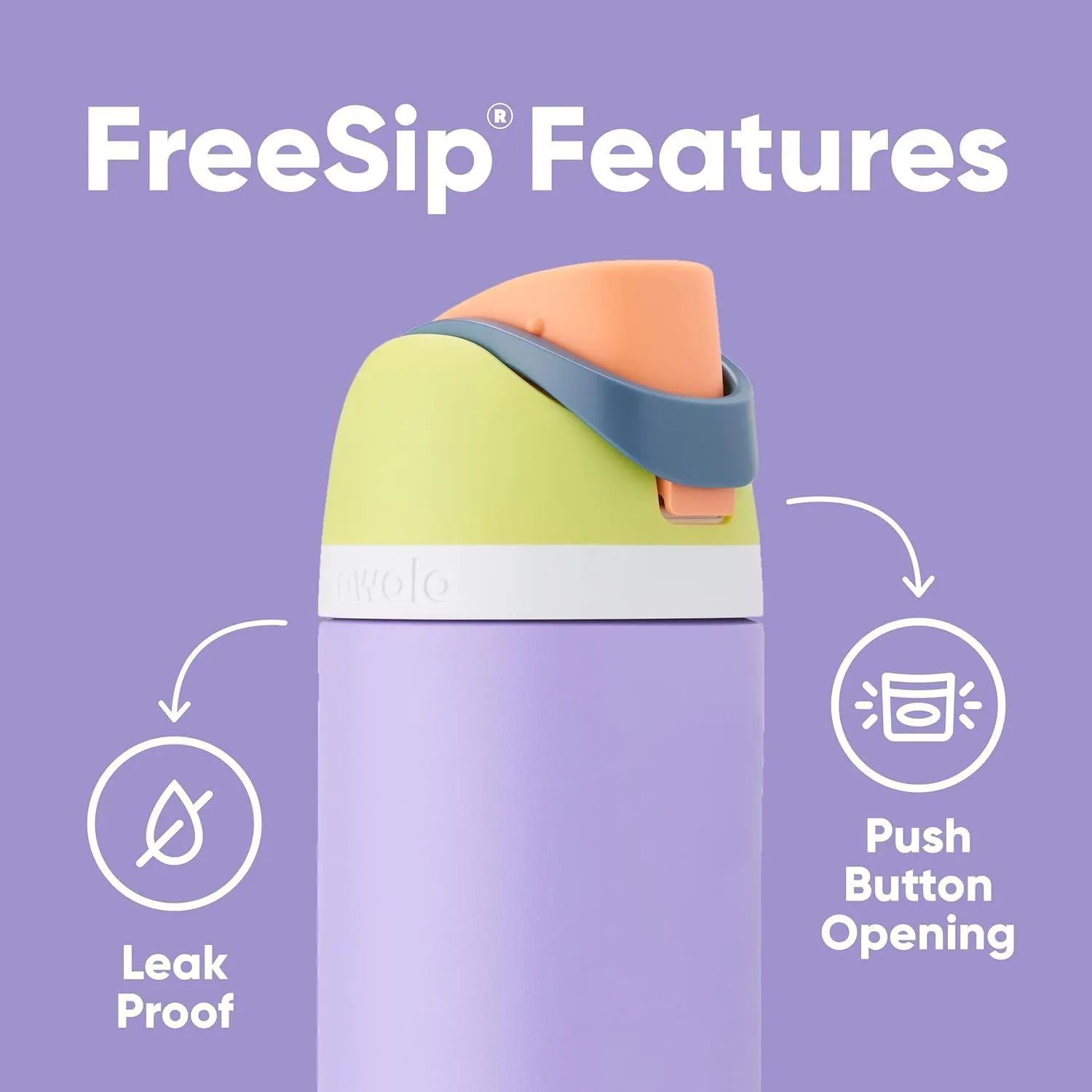 Owala FreeSip Insulated Stainless Steel Water Bottle with Straw for Sports, Travel, and School BPA-Free Sports Water Bottle, 24 oz, Citrus Crush