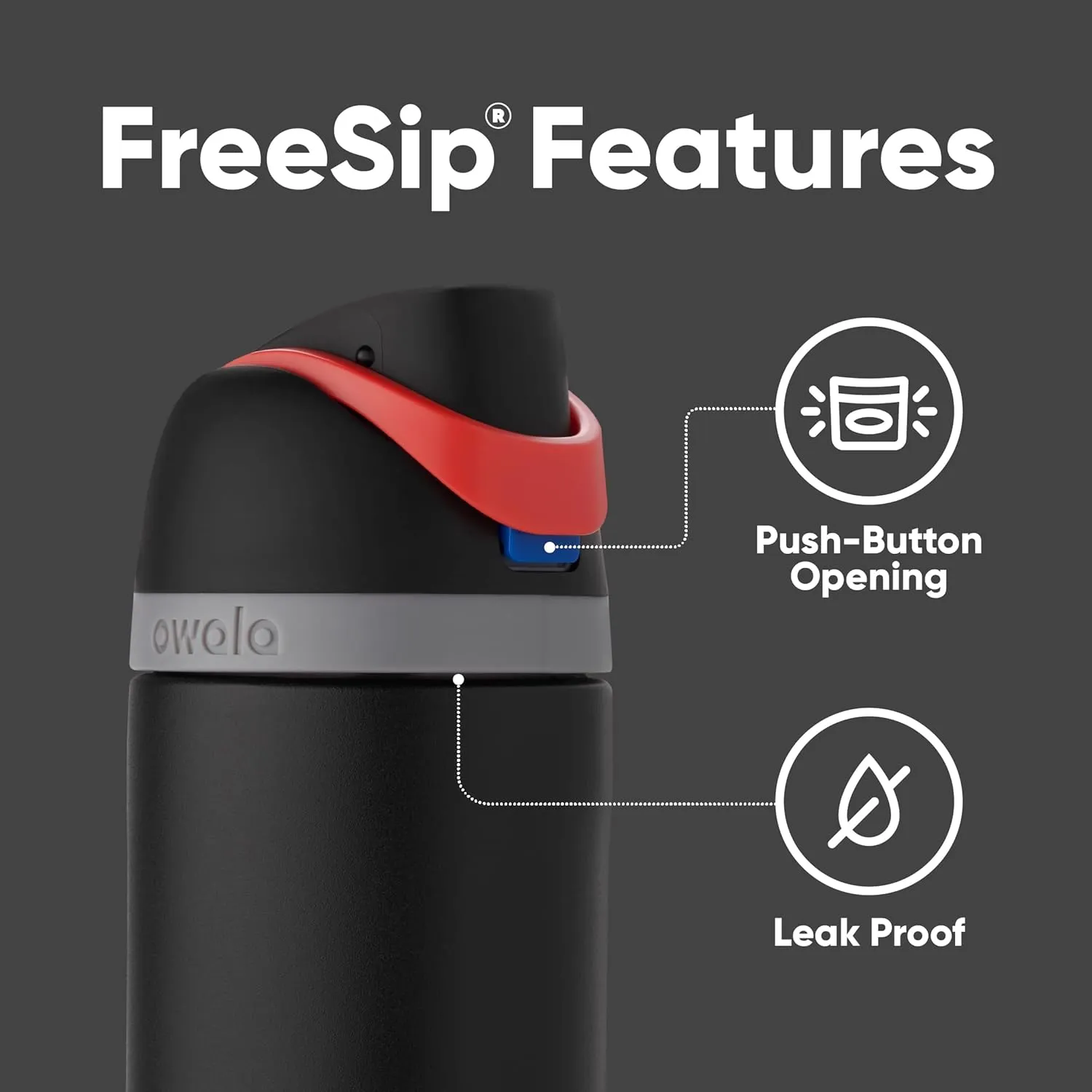 Owala Star Wars FreeSip Insulated Stainless Steel Water Bottle with Straw for Sports and Travel, BPA-Free, 24-Ounce, Darth Vader