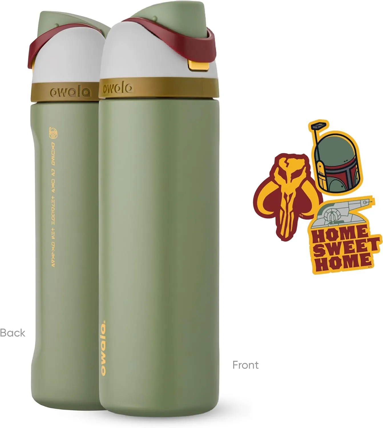 Owala Star Wars FreeSip Insulated Stainless Steel Water Bottle with Straw for Sports and Travel, BPA-Free Sports Water Bottle, 24 oz, Boba Fest