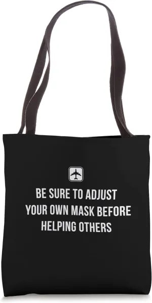 Oxygen Mask Airplane Flight Passenger Airport Pilot Safety Tote Bag