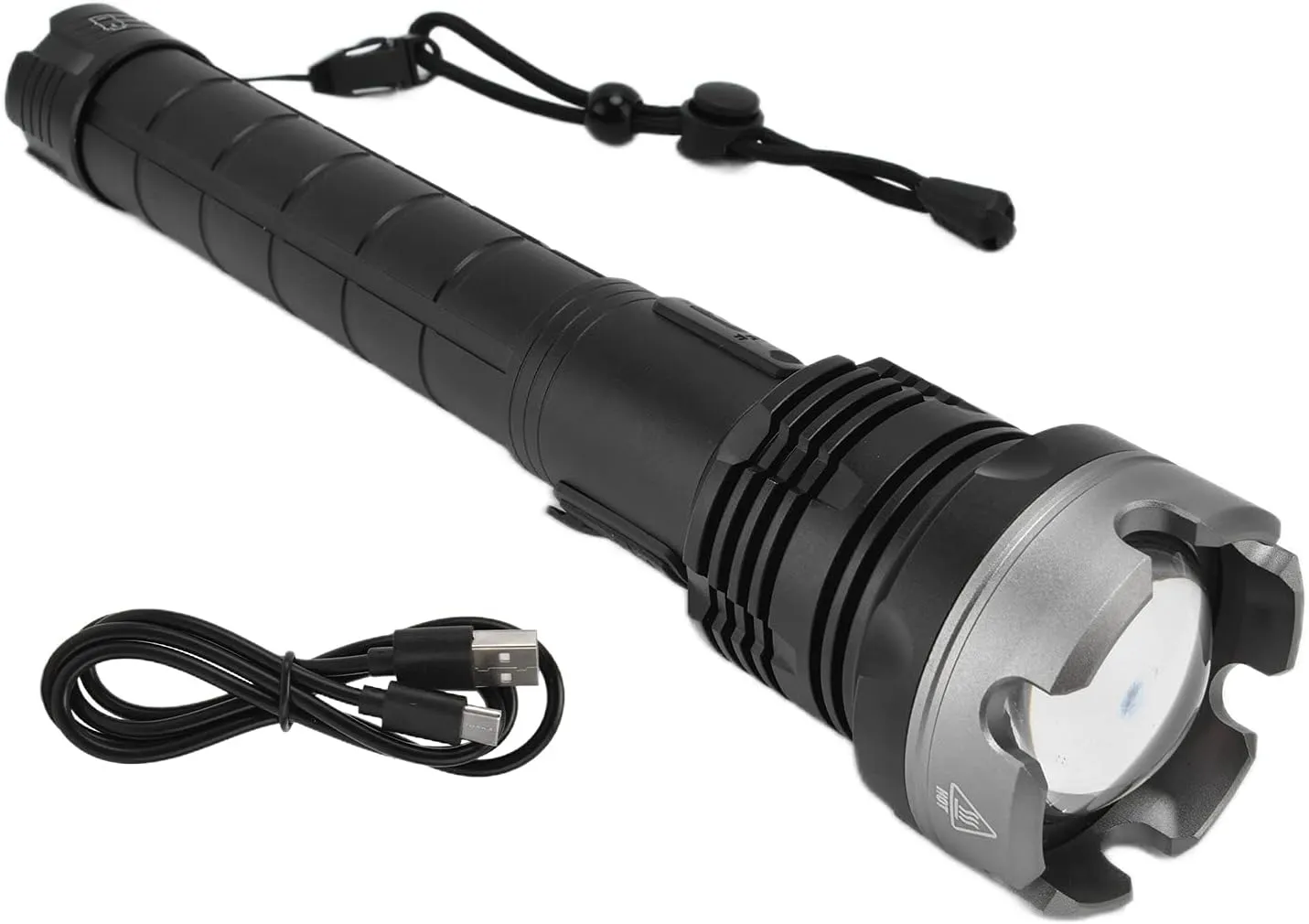 P90 LED Torch 5000LM | Telescopic Zoom & 7 Modes | IP65 Weatherproof Device for Outdoor/Emergency/Hiking | USB Rechargeable with COB Panel