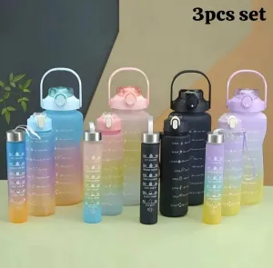 Pack of 3 Motivational Leakproof Water bottles