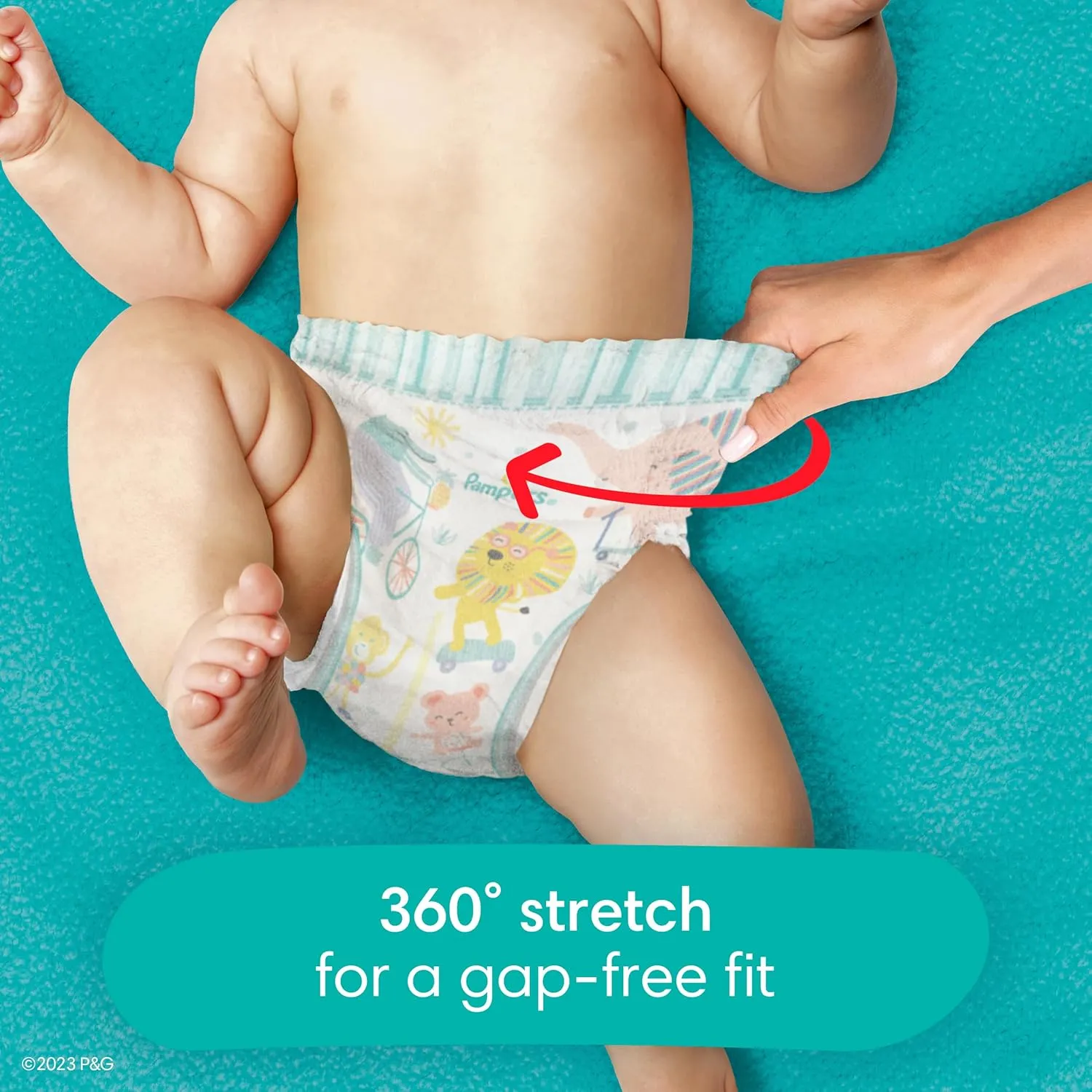 Pampers Pull On Cruisers 360° Fit Disposable Baby Diapers Size 6, 104 Count with Sensitive Water Based Baby Wipes 4X Pop-Top Packs (336 Count)