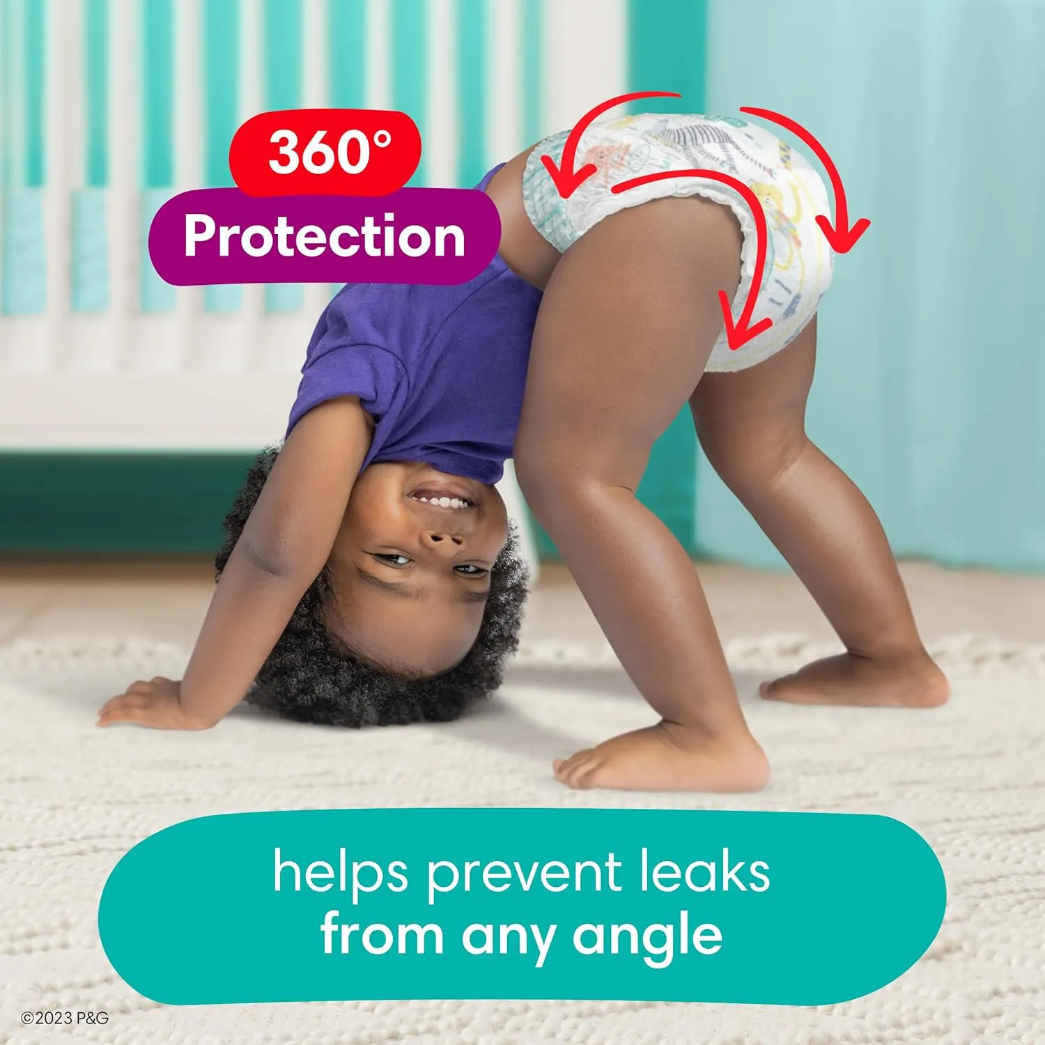 Pampers Pull On Cruisers 360° Fit Disposable Baby Diapers Size 6, 104 Count with Sensitive Water Based Baby Wipes 4X Pop-Top Packs (336 Count)