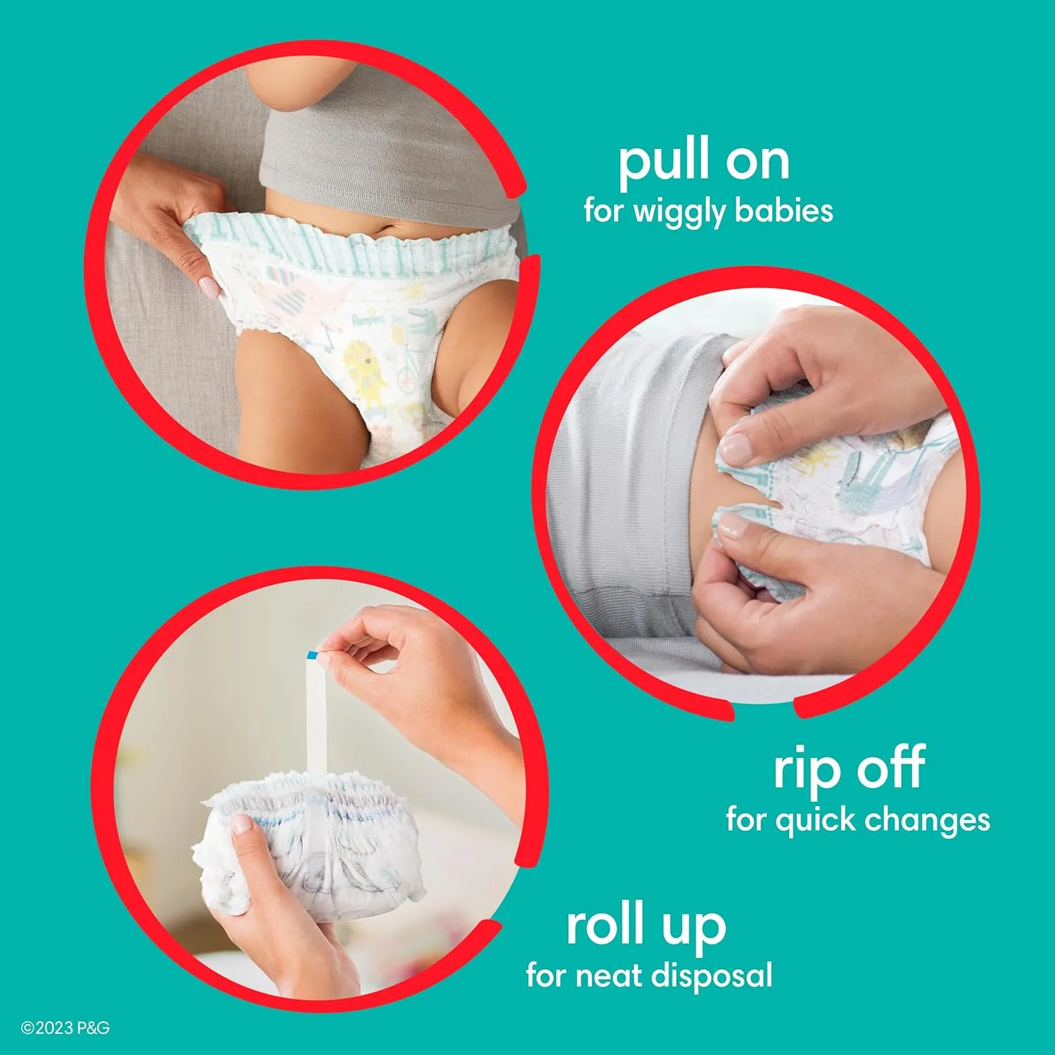 Pampers Pull On Cruisers 360° Fit Disposable Baby Diapers Size 6, 104 Count with Sensitive Water Based Baby Wipes 4X Pop-Top Packs (336 Count)