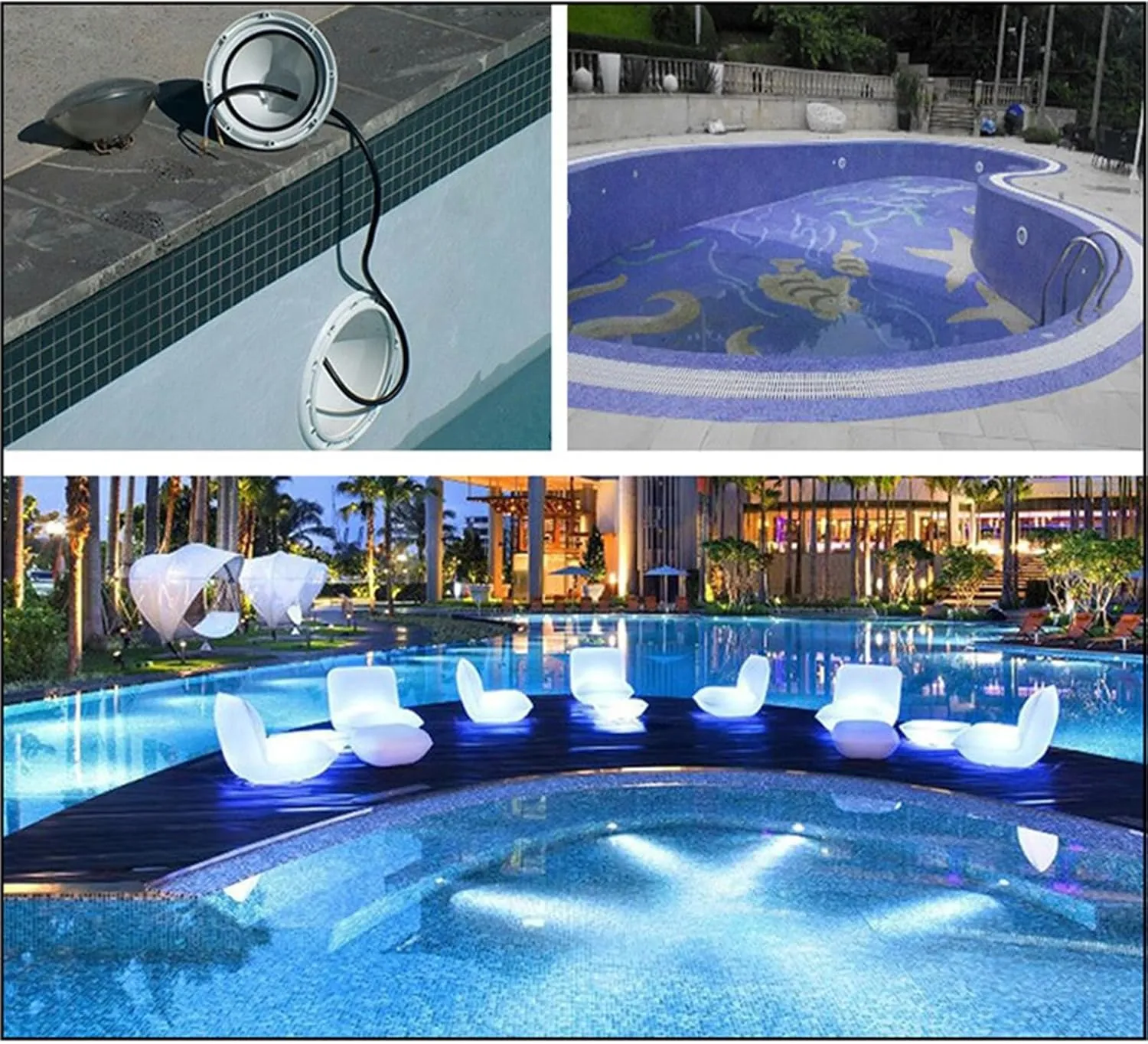 Par56 Pool Bulb LED Swimming Pool Light Underwater Light Bulb Embedded Type Submersible Light 12V for Par56 Light Source(White Light,36W)
