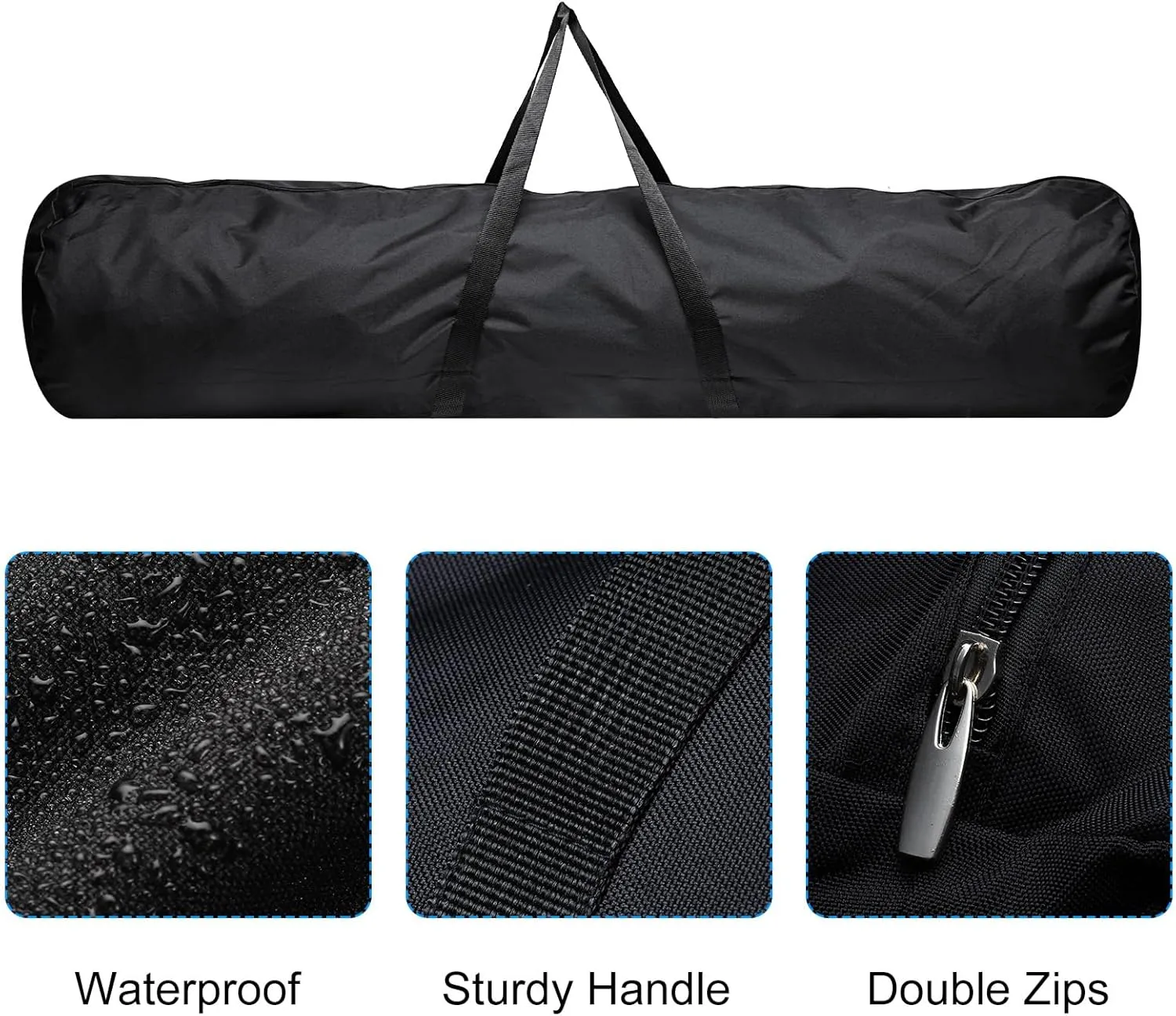 PATIKIL Folding Camping Chair Replacement Bag 39.4" x 5.5", Portable Camping Storage Tent Bag with Handle Strap for Outdoor Camping Hiking Travel, Black