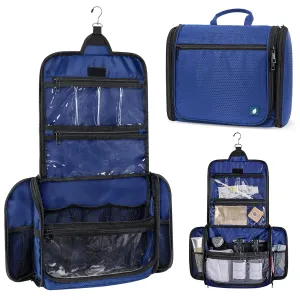 PAVILIA Large Hanging Toiletry Bag Travel Bag Women Men, Cosmetic Organizer, Water Resistant Makeup Bag Accessories Toiletries, Travel Essentials Kit, Royal Blue