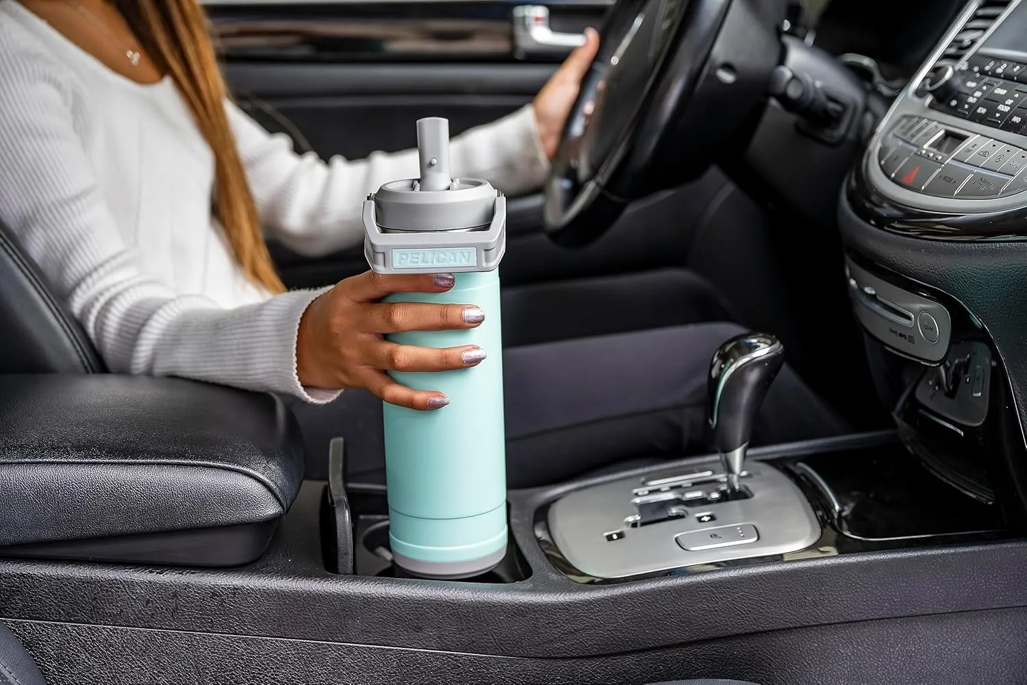 Pelican Hydration Pelican Pacific™ 26 oz Vacuum Insulated Tumbler - Recycled Stainless Steel Double Wall Travel with Dual Lid, Powder Coated Insulated Water Bottle For Cold Drinks, Brick