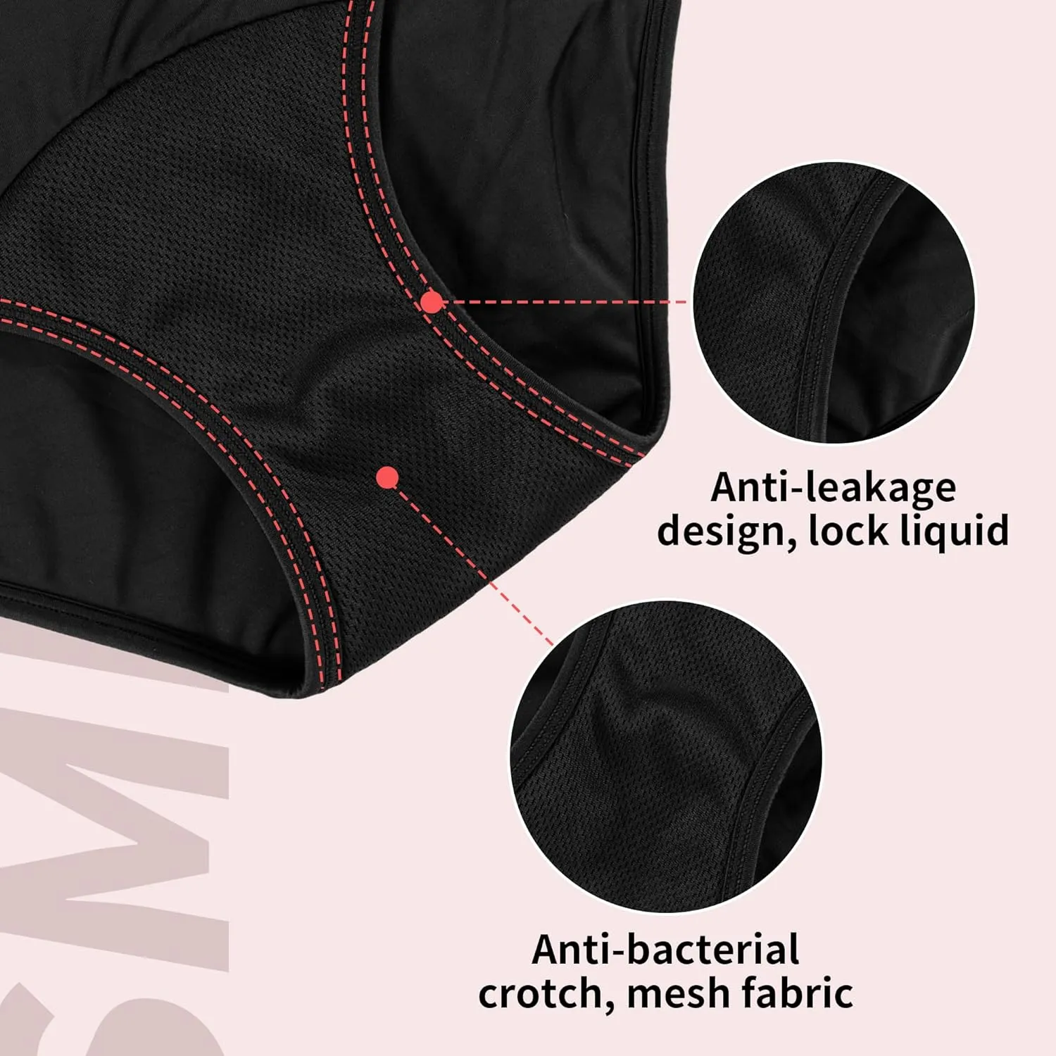 Period Swimwear Bikini - Leakproof Menstrual Swim Bottoms UPF 50 , Waterproof Swimsuit, for Women, Girls, Teens