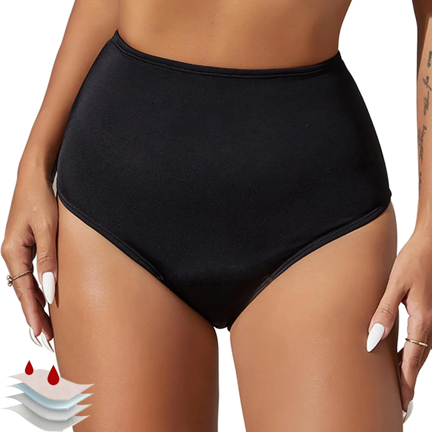 Period Swimwear Bikini - Leakproof Menstrual Swim Bottoms UPF 50 , Waterproof Swimsuit, for Women, Girls, Teens