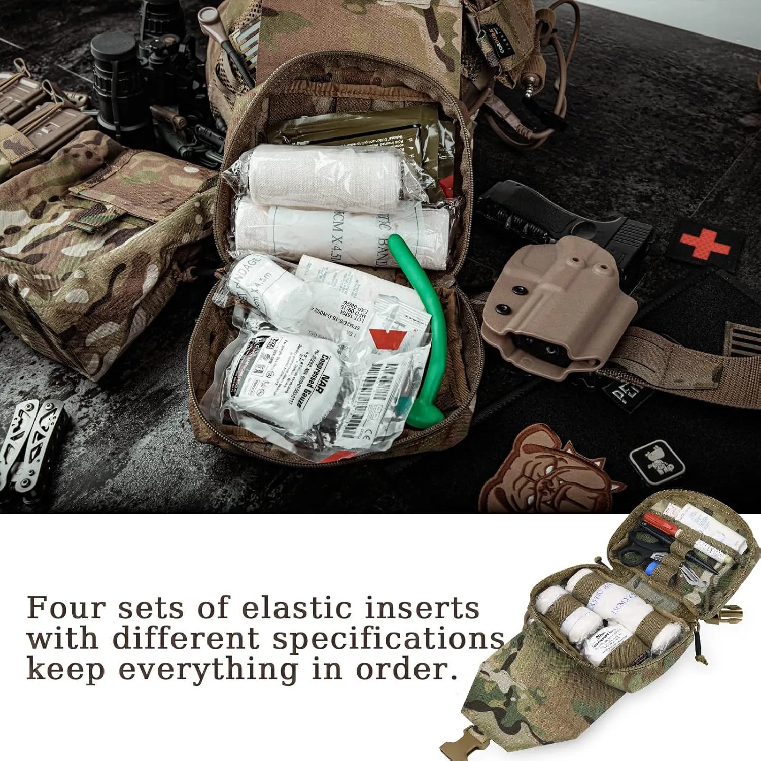 PETAC GEAR Tactical Rip Away Medical Pouch Tear Off First Aid IFAK Pouch Molle & Belt Horizontal Outdoor Emergency Survival Bag …