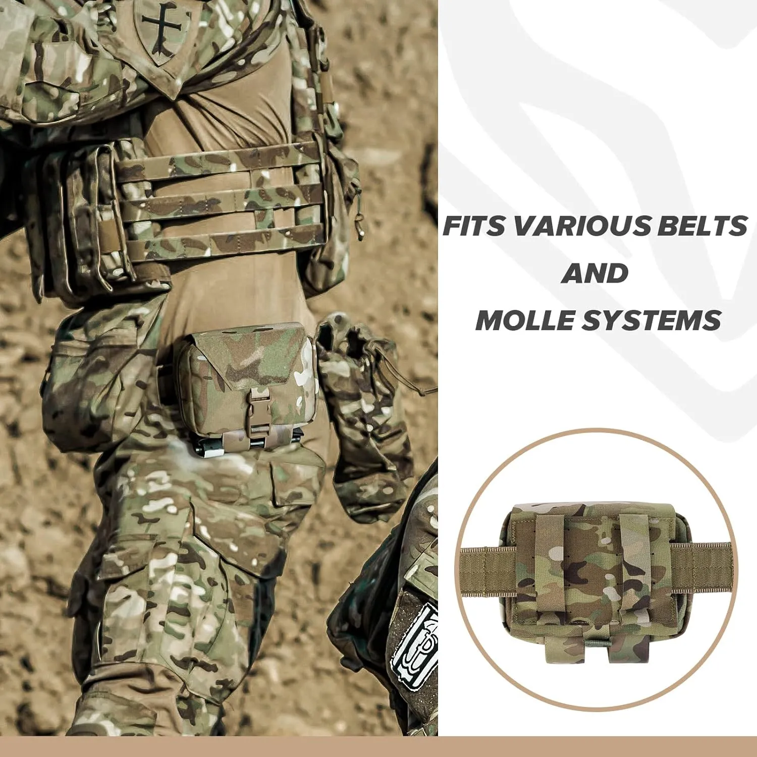 PETAC GEAR Tactical Rip Away Medical Pouch Tear Off First Aid IFAK Pouch Molle & Belt Horizontal Outdoor Emergency Survival Bag …